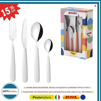Guzzini 24er Set Pop Besteck Weiß Edelstahl Modernes Design - NIE BENUTZT