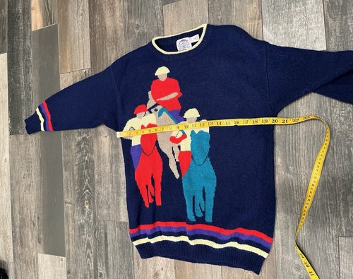 Maglione Cambridge Dry Goods Vintage Lana Cavallo Polo Jockey Equitazione Medium - Foto 8 di 10