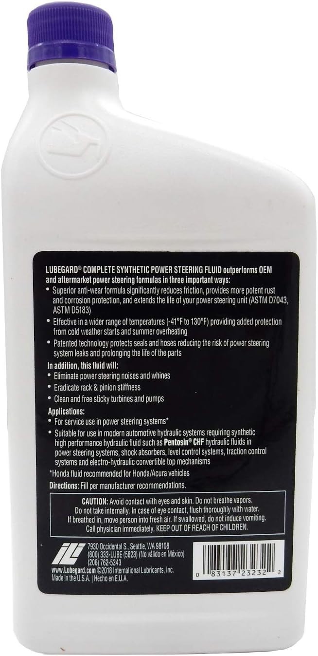 Complete Synthetic Power Steering Fluid for All Vehicles - 32 Fl. Oz. Bottle