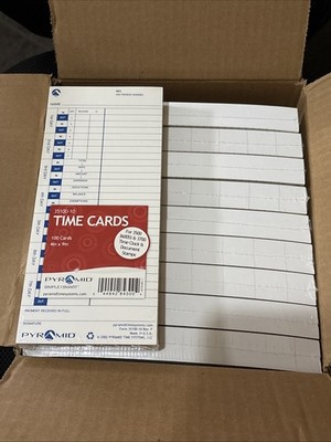 Pyramid 35100-10 Time Card, 10 100-Packs for Pyramid 3500 Time Clock, 1000 Cards