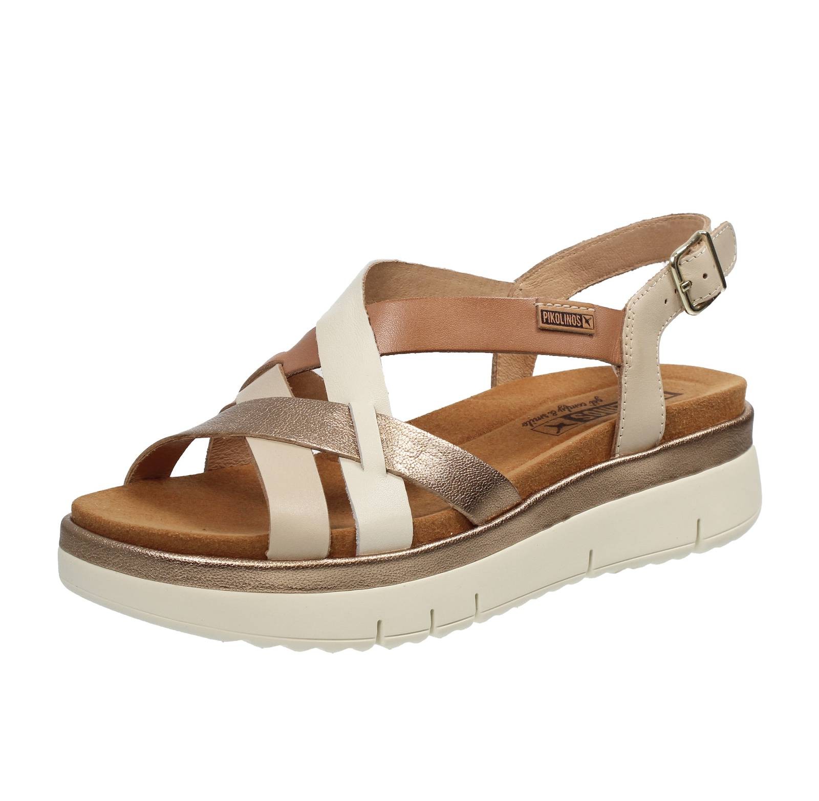 Pikolinos Palma - Leder Sandalen mit Keilabsatz beige - Gre 39 251 cm Schuhe 26390₽