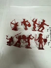 Vintage Indians Toy Soldier Red Louis Marx TimMee Auburn Ideal Mixed LOT R 8 pcs