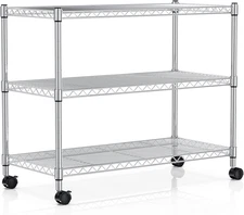Heavy Duty 3-Tier Storage Shelves 750Lb Capacity, 24.02" D X 13.78" W X 21.97" H