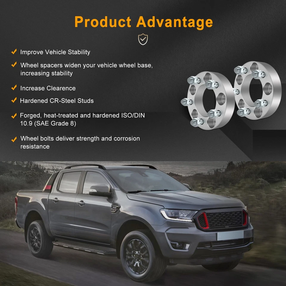 2Pcs 1.25" 5x4.5 Wheel Spacers 12x1.5 Studs fits Buick Park Avenue 92-05 - Image 3 of 4