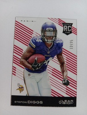 2015 Panini Clear Vision Stefon Diggs RC Rookie Red Parallel #12/25 No. 140 
