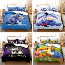 3D Winnie the Pooh Eeyore Donkey Bedding Set Quilt Duvet Cover Pillowcase Gifts