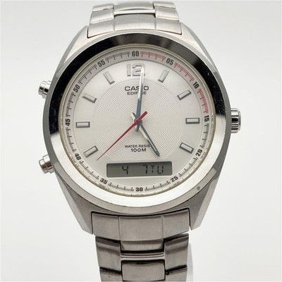 CASIO EFA-108 EDIFICE Ana Digi Quartz Stainless Steel 100M Watch Men In hand