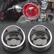 2pcs Turn Signal Lens Cover w/Visor-Style Bezels For Harley Sportster Softail