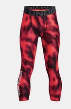 Under Armour Youth Red 3/4 Compression Leggings Baselayer Athletic Pants Large