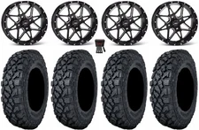 ITP Tornado 14" Wheels Black 27" Klever X/T Tires Suzuki KingQuad