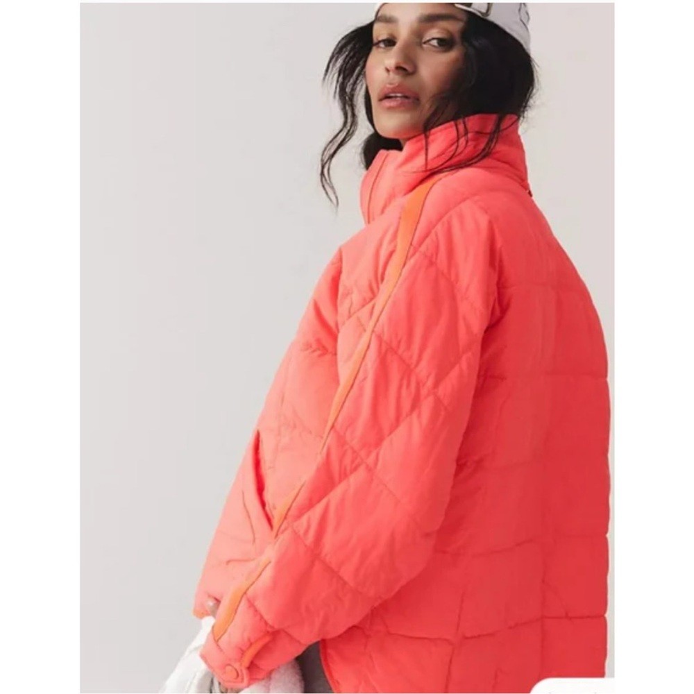 New Free People Pippa Packable Puffer Jacket Hot Watermelon FP