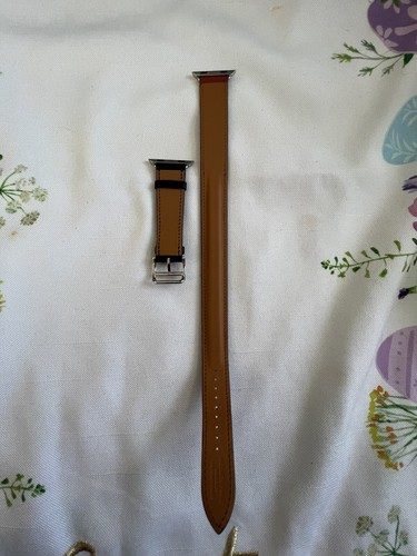 Hermes Apple Watch doppio giro nero/mattoni/stagno cinturino in pelle veloce 40 mm - Foto 5 di 20