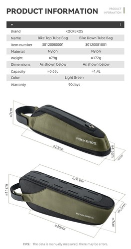 Fahrradtasche Tragbar Fahrrad Oberrohr Rahmen Nylon MTB Rennrad Handy Werkzeugtasche Ultraleicht - Bild 9 von 26