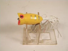 Vintage Atlantic Lures Popper Yellow Silver topwater crankbait lure