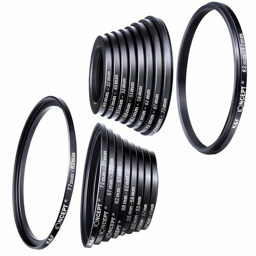 K&F Concept 18pcs Camera Lens Filter Metal Stepping Rings kit Up Down Ring Set - Picture 13 of 13
