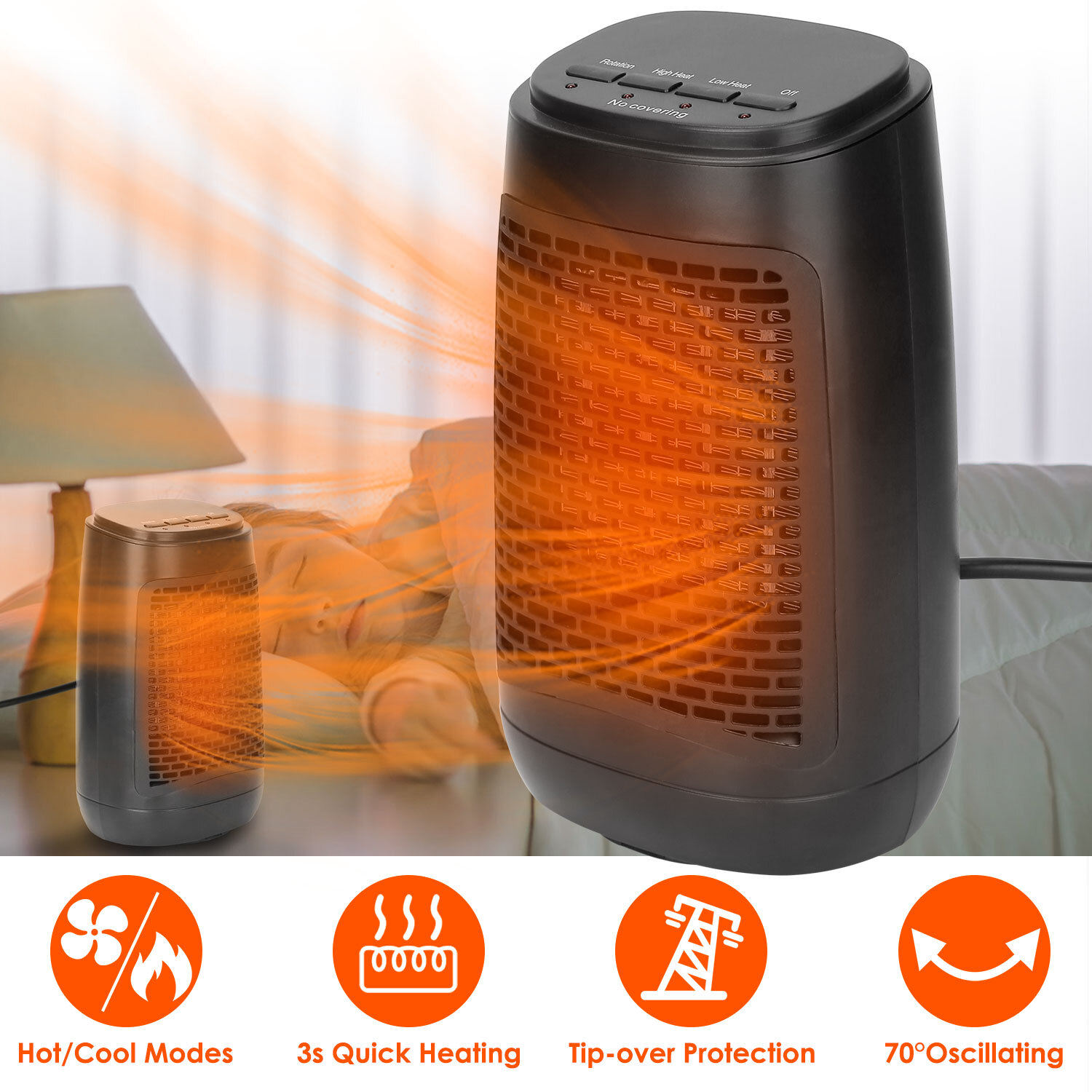 1500W Portable Electric Space Heater Personal Heater Overheat Protection 3  Modes | eBay