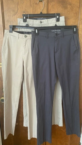 Calvin Klein Lot of 3 Men's Slim Fit Stretch Pants Infinite Flex Waist 29/32