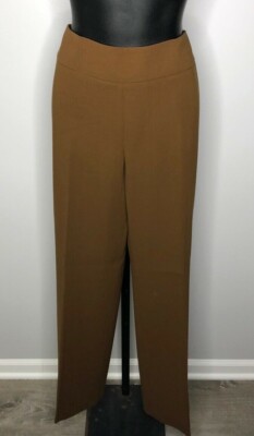 NWT Akris Bergdorf Goodman Maple Brown 99% Wool Long Trousers Pants Size 12