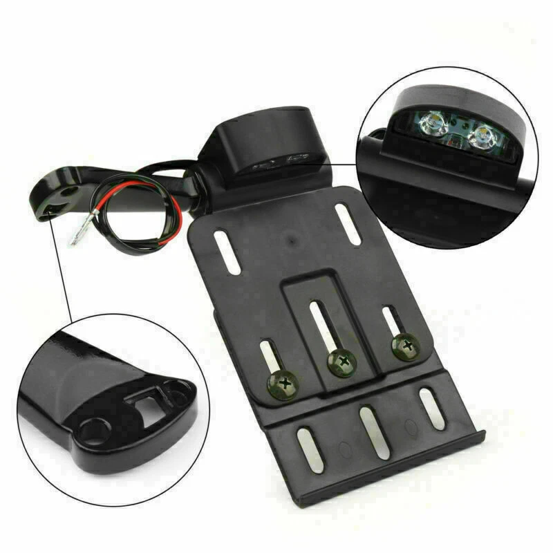 LED Light Mount License Plate Fits Sportster 1200 Custom XL1200C 04-16 BLK AV Foto 3 de 4