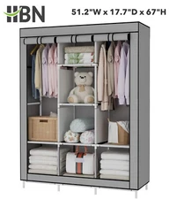 HBN Portable Closet Wardrobe,Wardrobe Closet Organizer w/ Non-Woven Fabric Cover