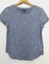 Simply Vera Vera Wang Shirt Womens Medium Blue Short Sleeve Classic Stretch Top