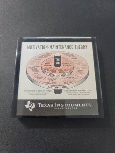 Plexiglas presse papier Texas Instruments années 70 ? Maintenance de motivation vintage - Photo 1/3