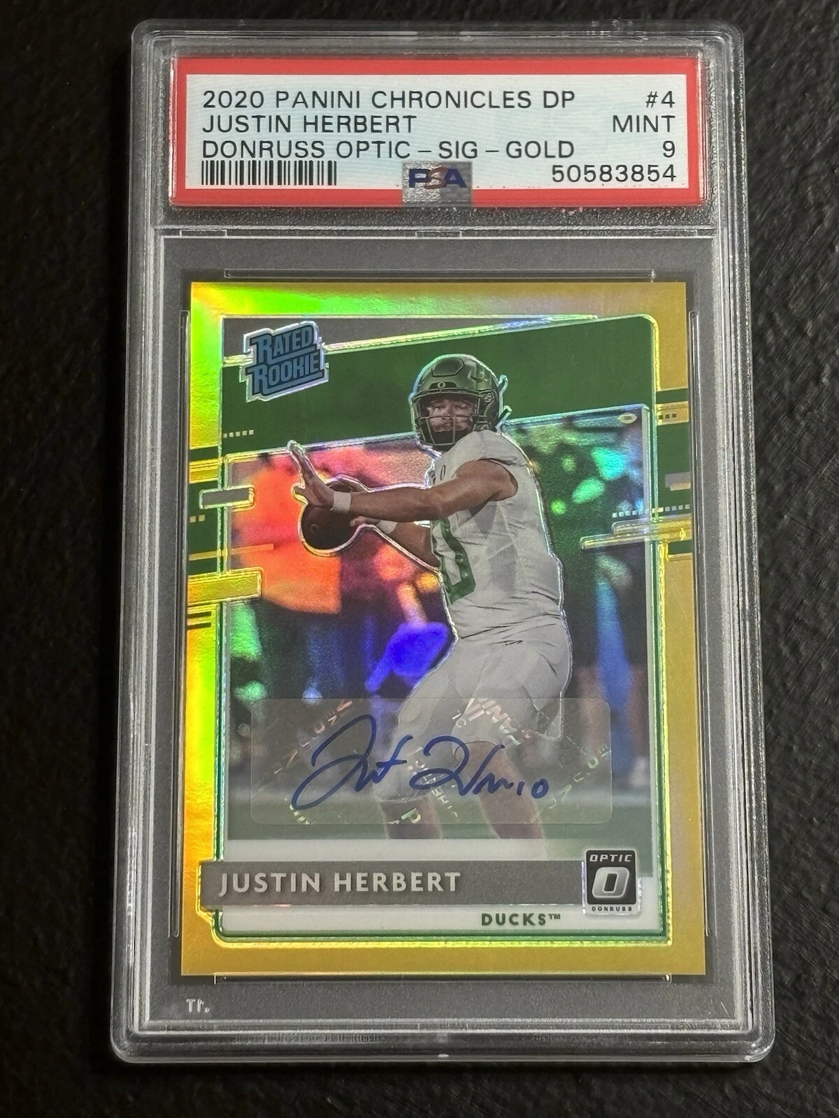Justin Herbert Panini Chronicles Draft Picks Donruss Optic Rated Rookies #4 Signature