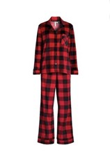 Joyspun Women's Velour Notch Collar Top And Pants Pajama Set Size-M
