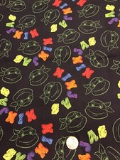 1 Yard Teenage Mutant Ninja Turtles Cotton Fabric TMNT 36  X 42  Nickelodeon