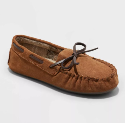 NEW Cat & Jack Boys' Lionel Breathable Moccasin Slippers Chestnut Size 3