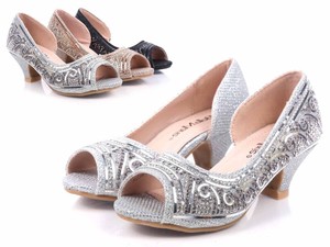 silver kitten heels size 9