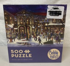 Cobble Hill Puzzle Tis The Season Chritsmas Party 500 Pieces 26" x 19" New