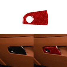 Red Carbon Fiber Storage Box Handle Cover Trim For Alfa Romeo Giulia 2017-2019