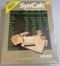 SYNCALC SYNAPSE FOR ATARI 1983 SPREADSHEET SO...