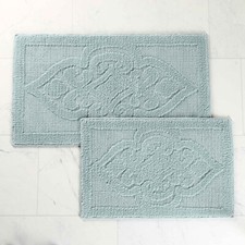 Myra Medallion Washable Anti Skid Backing Bath Rug Set of 2