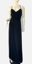 JS Boutique Gown prom Wedding Black Long Cocktail Spaghetti Strap Dress Size 4