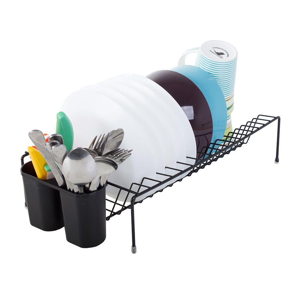 Scolapiatti da Appoggio in Metallo Nero per Lavello Cucina - Offerta