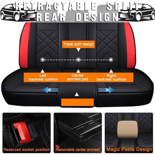 For Chevrolet Auto Car Seat Cover Full Set Leather 5-Seat Front Rear Protector. - Picture 82 of 129