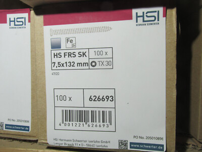 Fensterrahmenschrauben 7,5x132mm  HS FRS SeKo  100Stück  / ...H2Reg3a