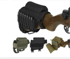 Buttstock Shell Holder With Cheek Rest Pad For Hunting Shooting Rifle Ammo Carry