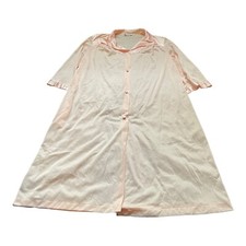 Vanity Fair USA Light Pink 1/2 Sleeve Button Night Robe Nightgown Housecoat M