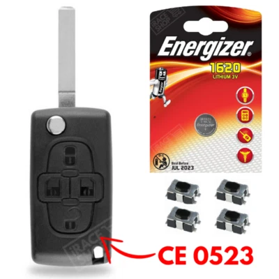 ➤ KIT Réparation ➤ Boitier de Clé Coque Plip pour Télécommande PEUGEOT 1007 807 - Photo 1/4