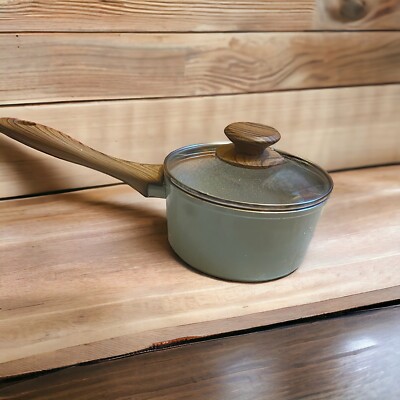 Master Class Premium Cookware Saucepan Wood Handle With Glass Lid Aqua