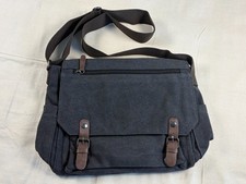 Retro Vintage Style Washed Canvas Mens Laptop Messenger Bag Work Briefcase