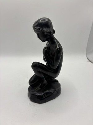 E. Elna Borch Kneeling Girl Bronze Art Sculpture Modern Signed Mid-Century 6 