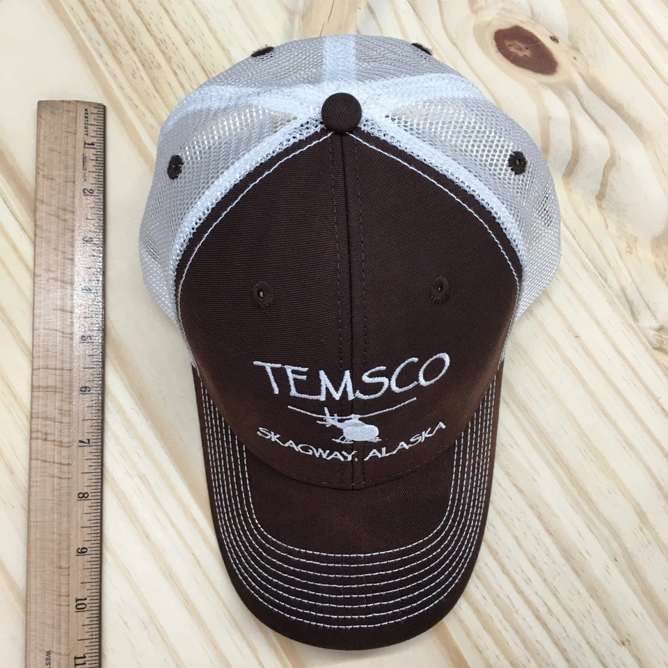 Sombrero de camionero Temsco Ouray para hombre marrón OS ala curva ajustable logotipo bordado Foto 3 de 4
