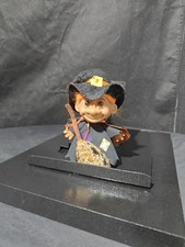 Vintage Russ Troll Doll Halloween Wicked Witch With Broom, Orange Hair