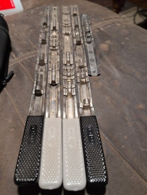 Lot of 4 Craftsman Socket Rack Rail Holders 1/4'',  3/8'', USA Made Organizers