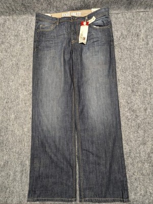 Ecko Unltd Jeans Mens 40x34 Black Relaxed Fit Straight Leg Denim Pants Dark Wash