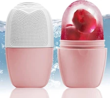 Rodillo de hielo para cara y ojos, masajeador con rodillo de cubitos de hielo